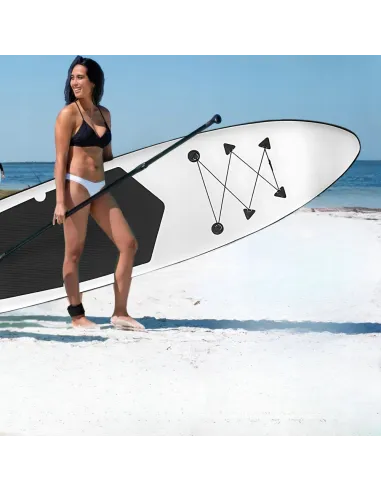 DESKA SUP 300cm Pompowana Wiosło Paddleboard ZESTAW Biało-Czarna
