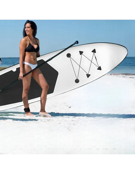 DESKA SUP 300cm Pompowana Wiosło Paddleboard ZESTAW Biało-Czarna