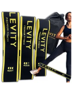 ZESTAW 3 GUM DO ĆWICZEŃ LEVITY BAND GUMY MATERIAŁOWE MOCNE TAŚMY FITNESS