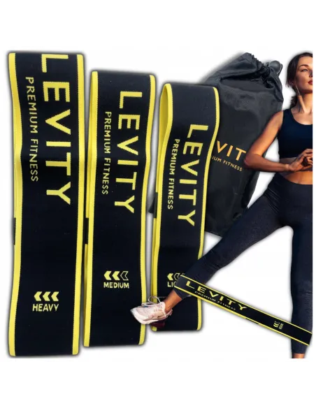 ZESTAW 3 GUM DO ĆWICZEŃ LEVITY BAND GUMY MATERIAŁOWE MOCNE TAŚMY FITNESS