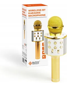 Złoty MIKROFON BEZPRZEWODOWY KARAOKE - BLUETOOTH GŁOŚNIK