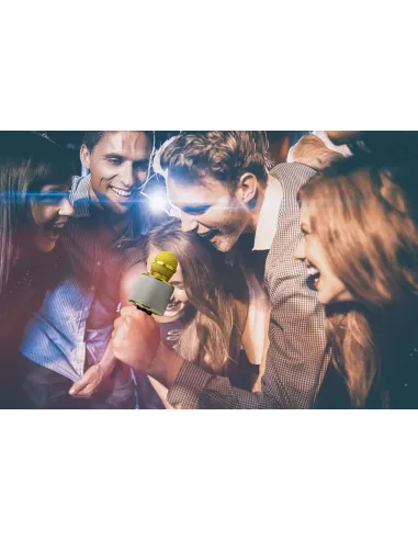 Złoty MIKROFON BEZPRZEWODOWY KARAOKE - BLUETOOTH GŁOŚNIK