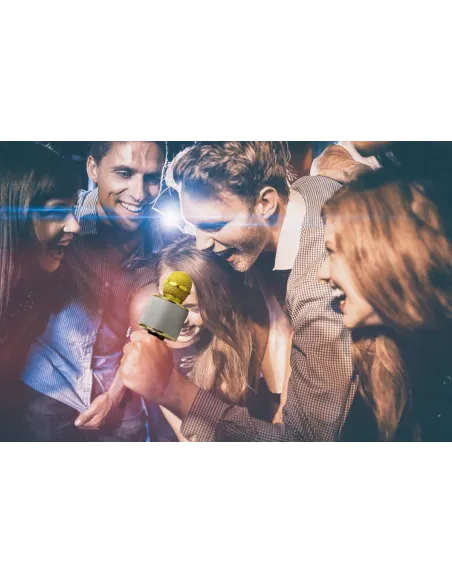 Złoty MIKROFON BEZPRZEWODOWY KARAOKE - BLUETOOTH GŁOŚNIK