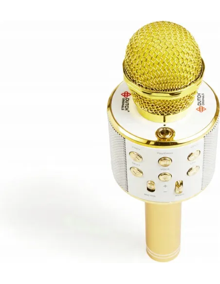 Złoty MIKROFON BEZPRZEWODOWY KARAOKE - BLUETOOTH GŁOŚNIK