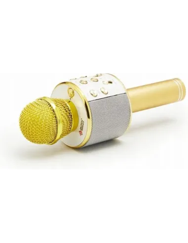 Złoty MIKROFON BEZPRZEWODOWY KARAOKE - BLUETOOTH GŁOŚNIK