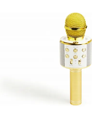 Złoty MIKROFON BEZPRZEWODOWY KARAOKE - BLUETOOTH GŁOŚNIK