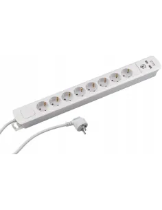 Przedłużacz zasilacz Listwa przeciwprzepięciowa 8 gniazd 2X USB 3680W