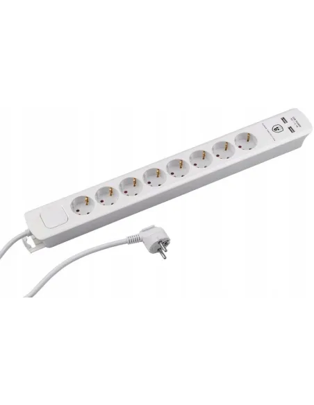 Przedłużacz zasilacz Listwa przeciwprzepięciowa 8 gniazd 2X USB 3680W