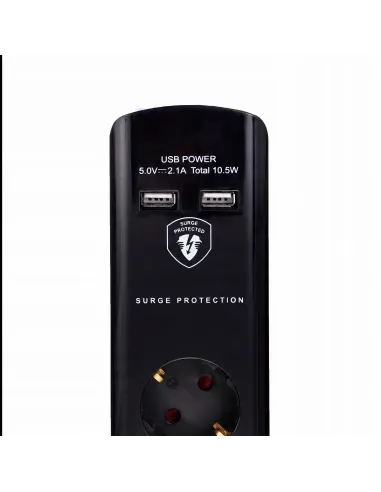 Przedłużacz Zasilacz LISTWA PRZECIWPRZEPIĘCIOWA 4 gniazda 2X USB 3680W