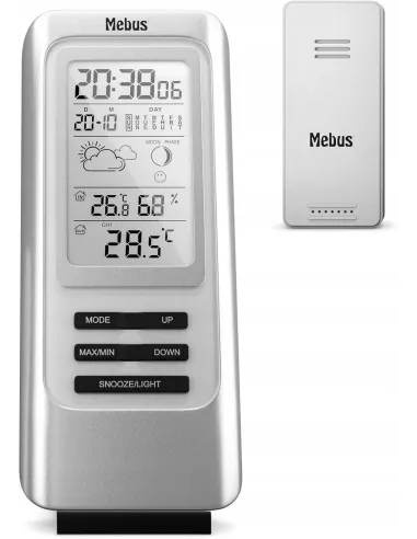 BEZPRZEWODOWA STACJA POGODY Mebus HIGROMETR DCG Biała