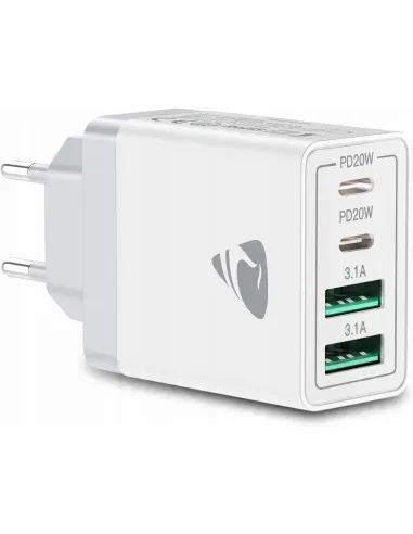 SZYBKA ŁADOWARKA SIECIOWA UNIWERSALNA GNIAZDO 2x USB 2x USB-C 40W