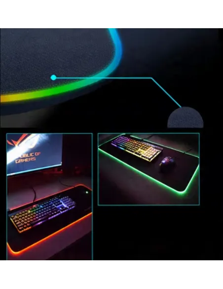 PODKŁADKA POD MYSZKĘ RGB LED GAMINGOWA XXL 80x40cm