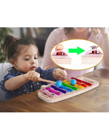 Drewniana kostka EDUKACYJNA SORTER KLOCKI Cymbałki