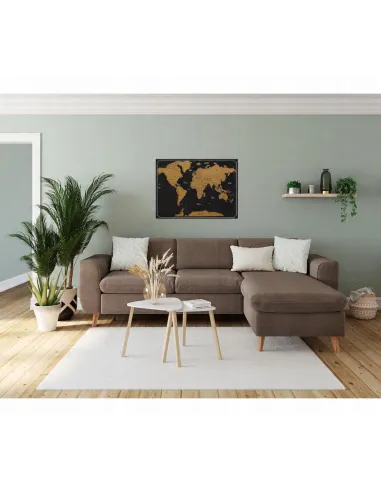 MAPA ŚWIATA ZDRAPKA Plakat na prezent 60x82 cm CZARNA