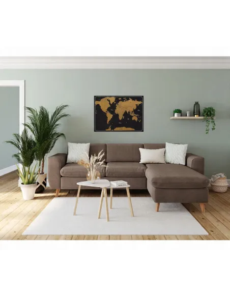 MAPA ŚWIATA ZDRAPKA Plakat na prezent 60x82 cm CZARNA
