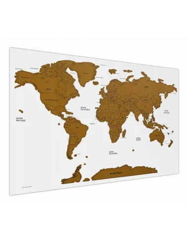 MAPA ŚWIATA ZDRAPKA Plakat na prezent 60x82 cm CZARNA