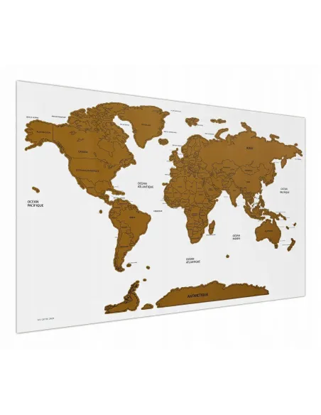 MAPA ŚWIATA ZDRAPKA Plakat na prezent 60x82 cm CZARNA