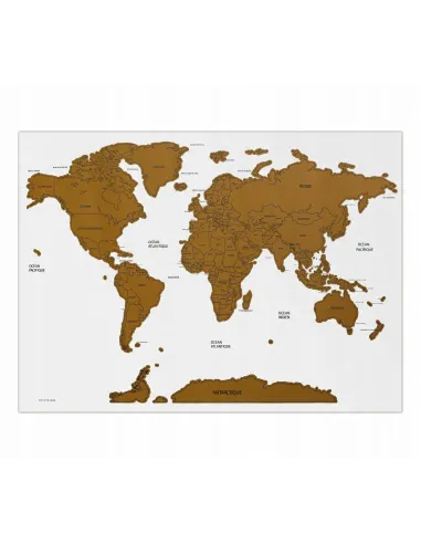 MAPA ŚWIATA ZDRAPKA Plakat na prezent 60x82 cm CZARNA