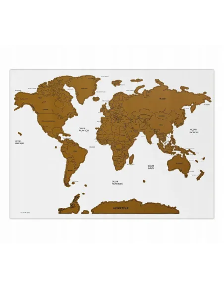 MAPA ŚWIATA ZDRAPKA Plakat na prezent 60x82 cm CZARNA
