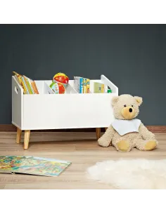 POJEMNIK NA ZABAWKI SKRZYNIA BIAŁA z PRZEGRÓDKAMI LOMOS 2