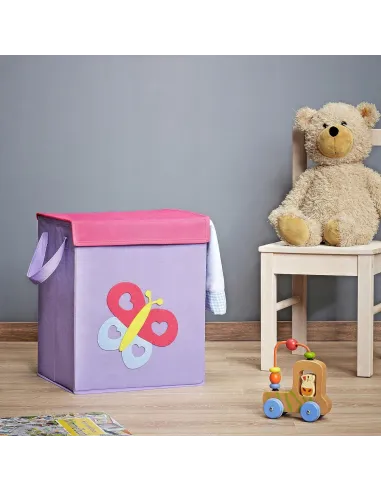 Kosz na Zabawki MOTYLEK Zamykany DUŻY POJEMNIK XXL DLA DZIECKA