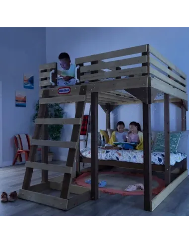 ŁÓŻKO Drewniane Piętrowe ANTRESOLA z Biurkiem Drabinka Little Tikes