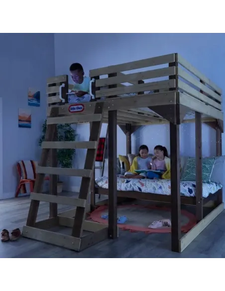 ŁÓŻKO Drewniane Piętrowe ANTRESOLA z Biurkiem Drabinka Little Tikes