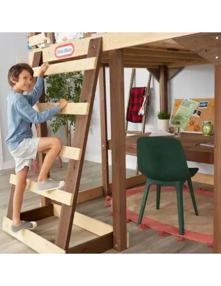 ŁÓŻKO Drewniane Piętrowe ANTRESOLA z Biurkiem Drabinka Little Tikes