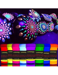 FARBY Akrylowe Neonowe LUMINESCENCYJNE Święcą w Ciemności 8x20ml 2