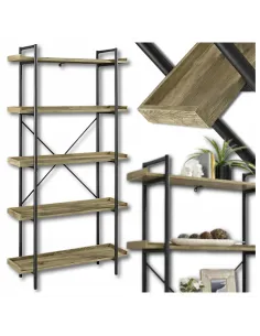 REGAŁ Półka Industrialny 173x92x30 cm LOFT Rustykalny 5 Poziomów