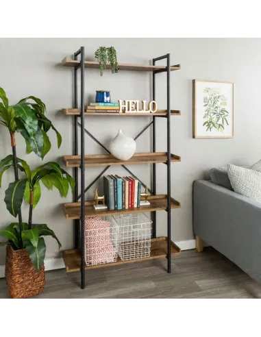 REGAŁ Półka Industrialny 173x92x30 cm LOFT Rustykalny 5 Poziomów