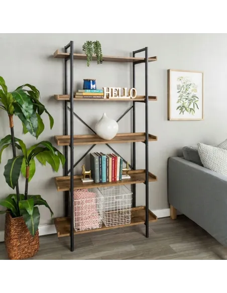 REGAŁ Półka Industrialny 173x92x30 cm LOFT Rustykalny 5 Poziomów