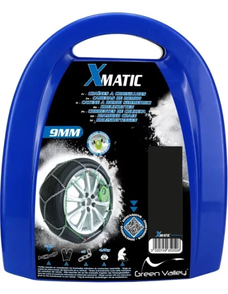 ŁAŃCUCHY ŚNIEGOWE KN110 NA KOŁA GreenValey 9mm 110 SAMONAPINAJĄCE 225/55R16