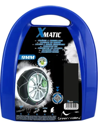 ŁAŃCUCHY ŚNIEGOWE KN60 NA KOŁA GreenValey 9mm 60 SAMONAPINAJĄCE 195/45R16
