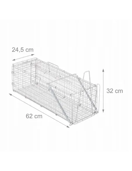 KLATKA ŻYWOŁAPKA NA KUNY SZCZURY MYSZY 62x24,5x32