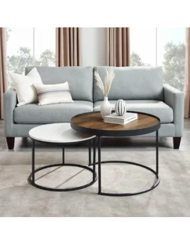 STOLIK KAWOWY 2w1 ŁAWA LOFT METAL ZESTAW MODERN