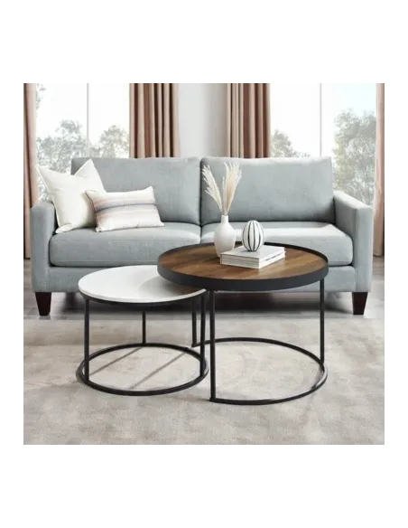 STOLIK KAWOWY 2w1 ŁAWA LOFT METAL ZESTAW MODERN