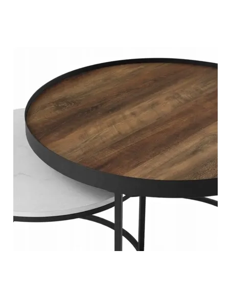 STOLIK KAWOWY 2w1 ŁAWA LOFT METAL ZESTAW MODERN
