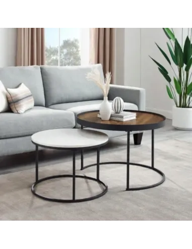 STOLIK KAWOWY 2w1 ŁAWA LOFT METAL ZESTAW MODERN