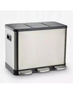 KOSZ DO SEGREGACJI 3 Komory 42 l (3x14L) Stalowy z Pedałem
