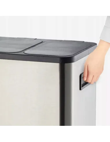 KOSZ DO SEGREGACJI 3 Komory 42 l (3x14L) Stalowy z Pedałem