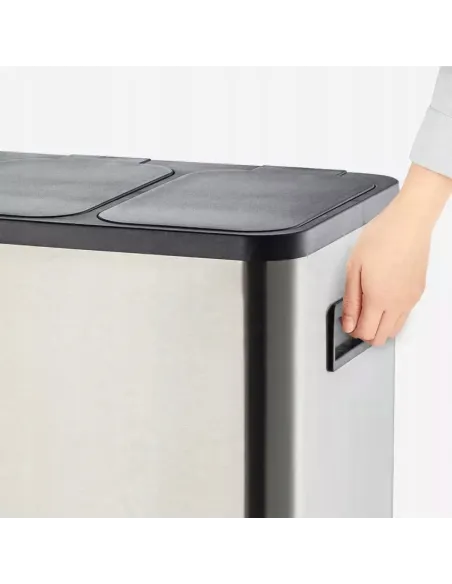KOSZ DO SEGREGACJI 3 Komory 42 l (3x14L) Stalowy z Pedałem