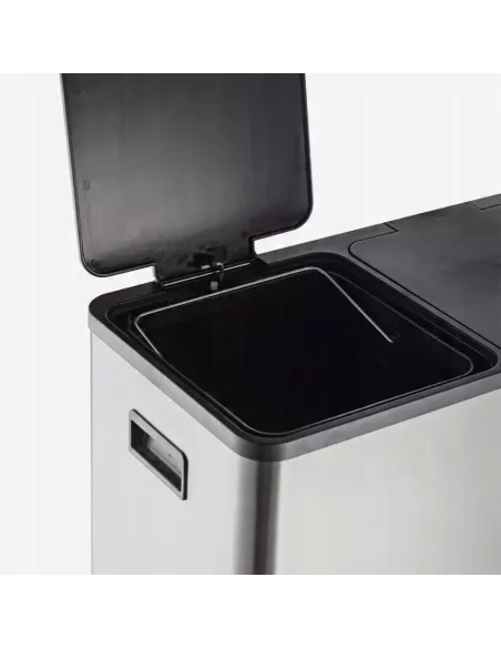 KOSZ DO SEGREGACJI 3 Komory 42 l (3x14L) Stalowy z Pedałem
