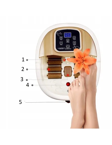 MASAŻER WODNY DO STÓP PODCZERWIEŃ 500W LCD 8ROLEK