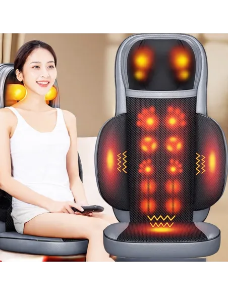 FOTEL Mata Masująca z Pilotem PODGRZEWANIE Masaż SHIATSU 3D