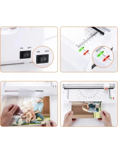 LAMINATOR A4 A5 A6 na Zimno na Ciepło + GILOTYNA + 20x FOLIA + Akcesoria