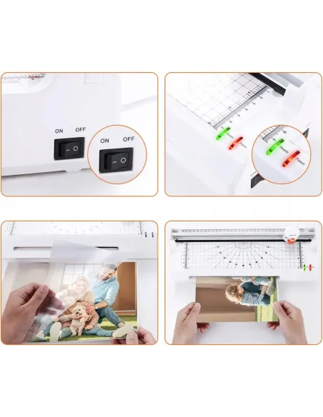 LAMINATOR A4 A5 A6 na Zimno na Ciepło + GILOTYNA + 20x FOLIA + Akcesoria