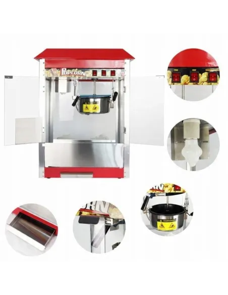 MASZYNA DO POPCORNU XXL Kinowa CZERWONA Amerykański Design