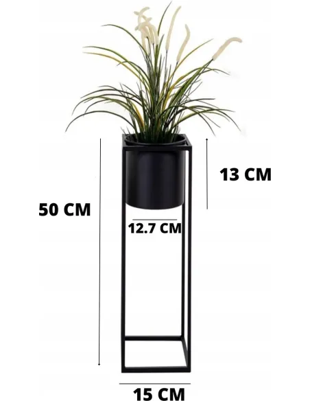 Kwietnik Skrzynka Stojak na Kwiaty LOFT Czarny Mat