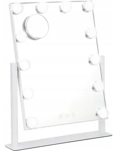 Lustro Lusterko Kosmetyczne HOLYWOOD 35x44 cm 12 LED z Powiększeniem 10x 2